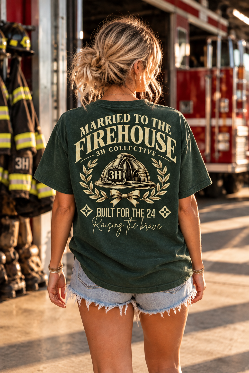 Married to the Firehouse | Vintage Fire Wife Tee  | 3H Collective
