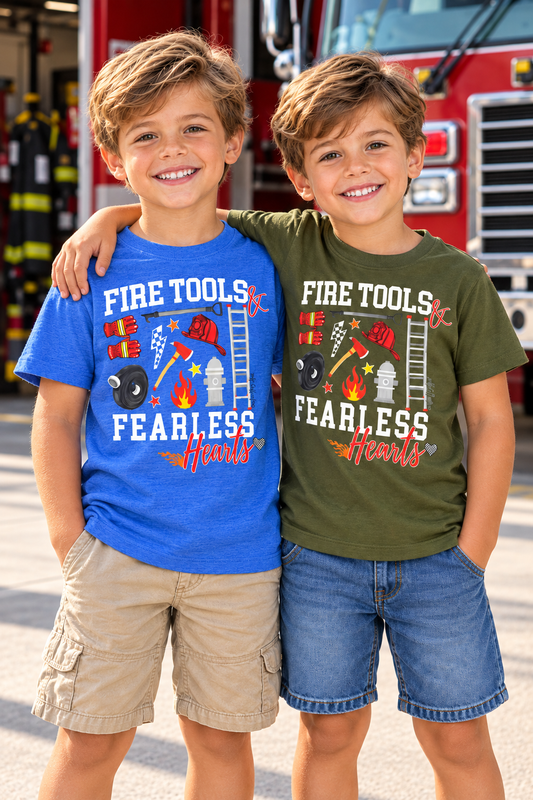 Fire Tools & Fearless Hearts Kids Tee | 3H Collective