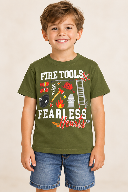 Fire Tools & Fearless Hearts Kids Tee | 3H Collective